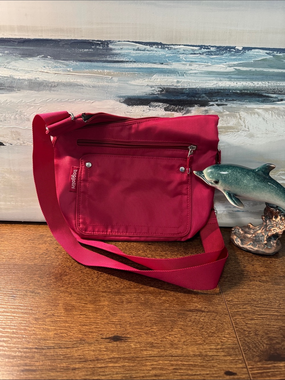 Baggallini Hot Pink Crossbody Organizer Bag